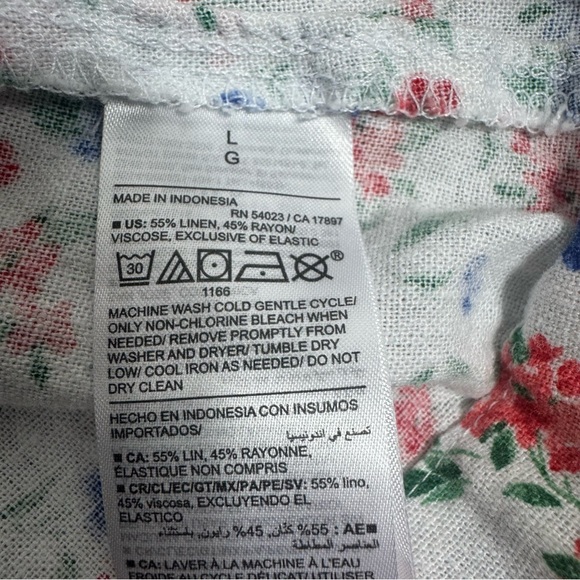 Old Navy Linen Blend Floral Midi Sundress Large Cottagecore Smocked Romantic - Picture 6 of 8